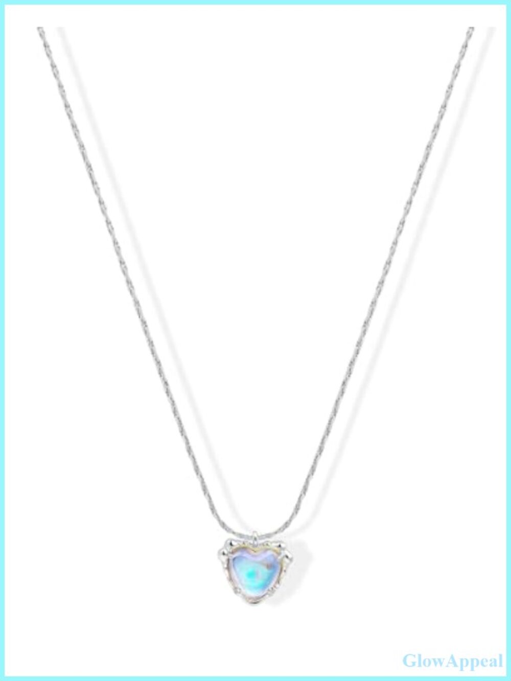 Dainty Created Opal Heart Pendant Necklace 16in Copper Birthstone Gift